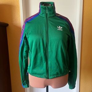ADIDAS Green Floral Track Jacket